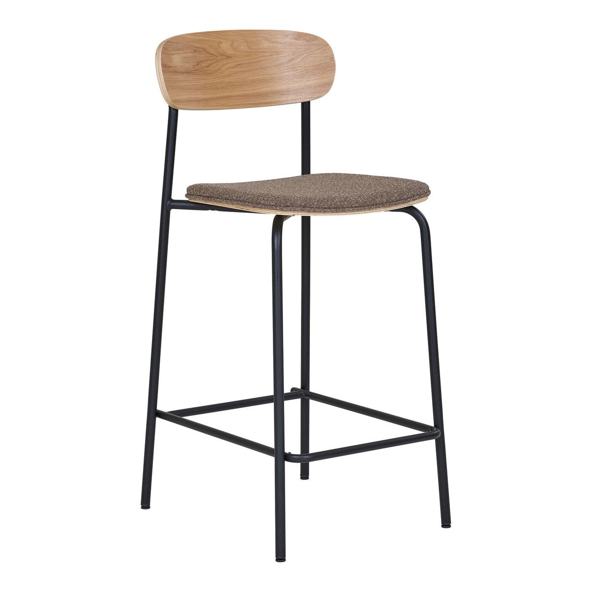 Tresenhocker braun im 2er-Set mit Rückenlehne aus Holz | VIA X SELECTION